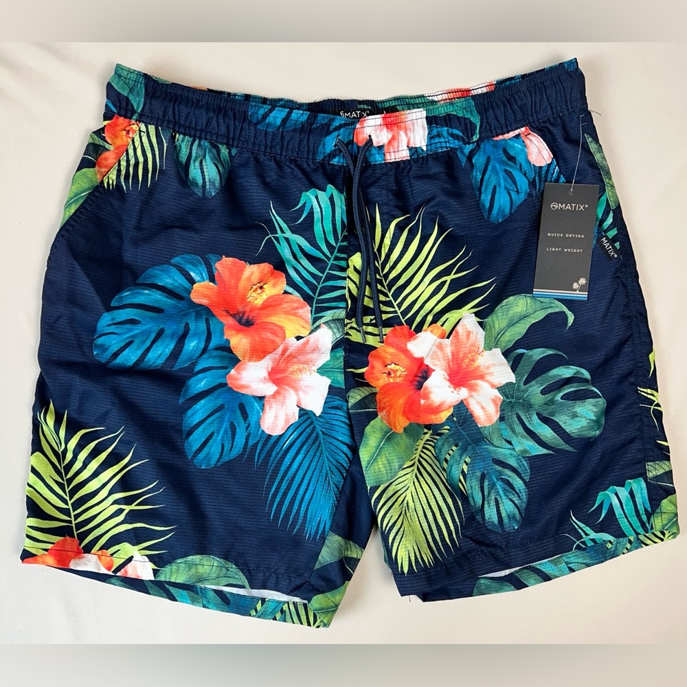 Matix Hawaiian Tropical Board Shorts Quick Dry lightweight Bermuda men’s Large